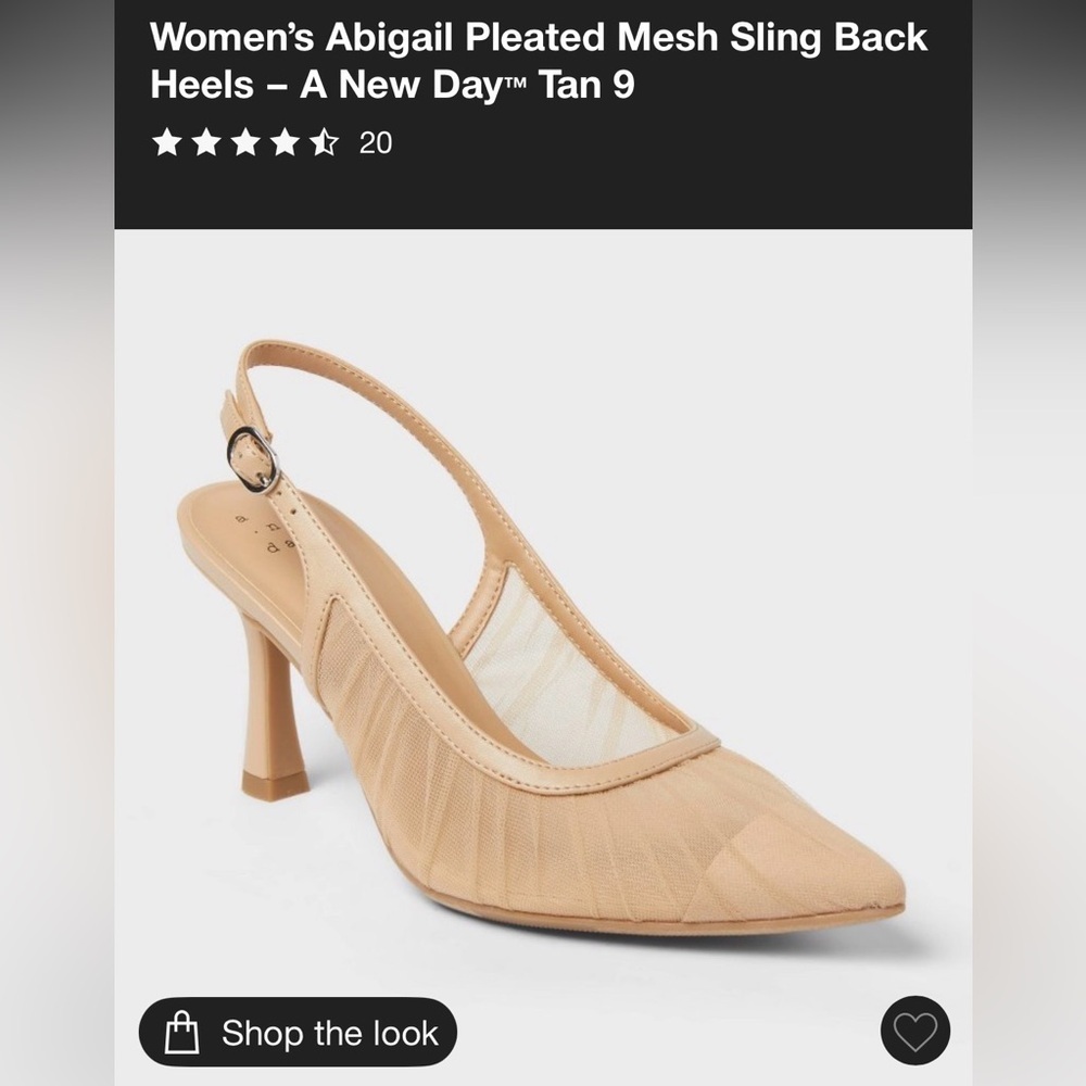 Abigail Pleated Mesh Sling Back Heels from A New Day™  NWT